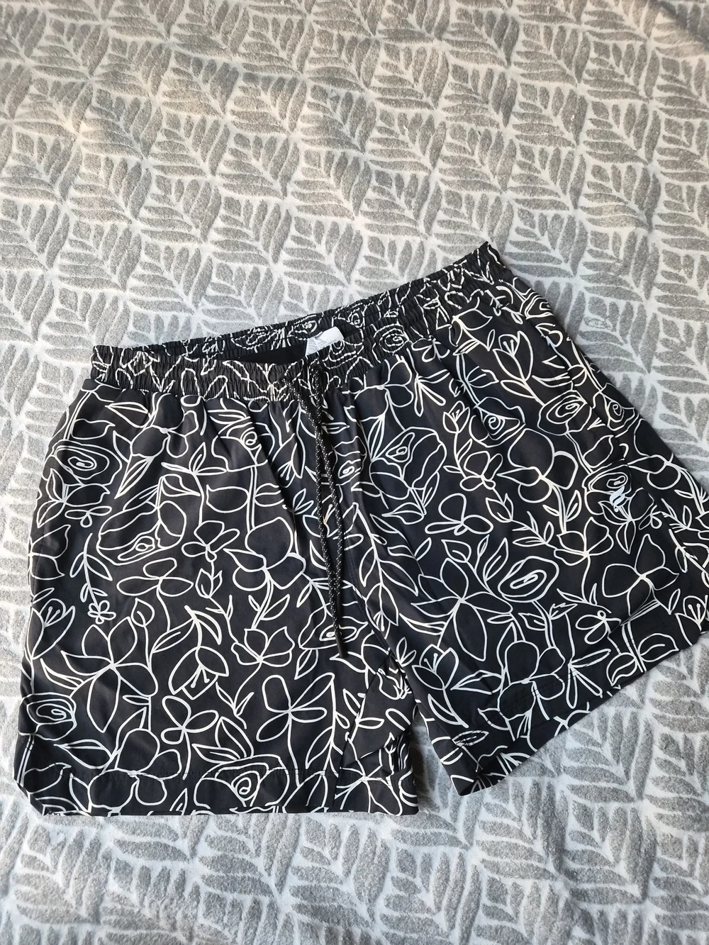 Fabletics The Cabana Shorts Black White Rose Floral 5